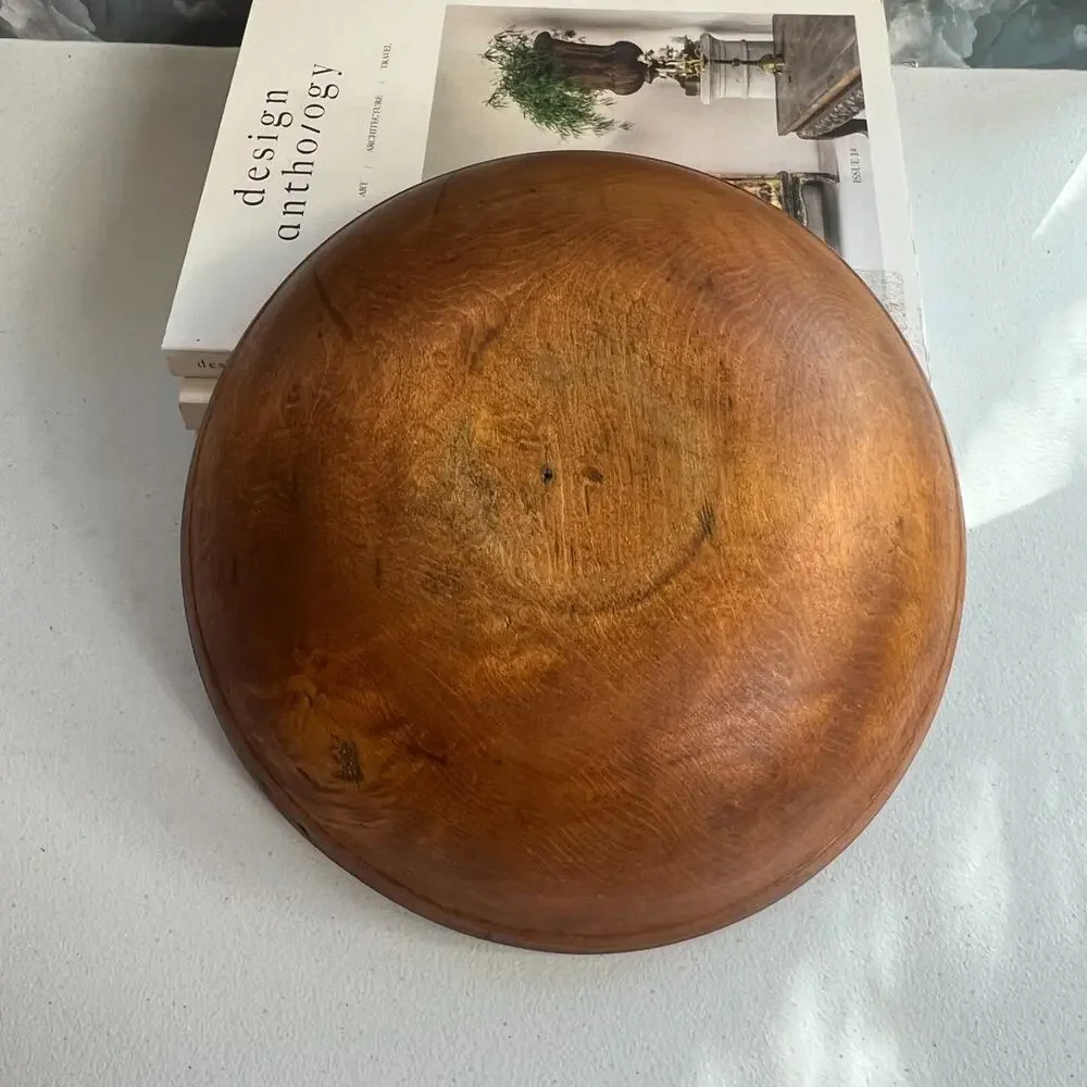 Vintage Wooden Dough Bowl 10.5